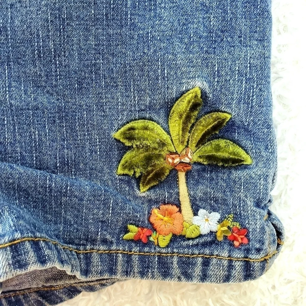 Gymboree Palm Tree Embroidered Jean Shorts
